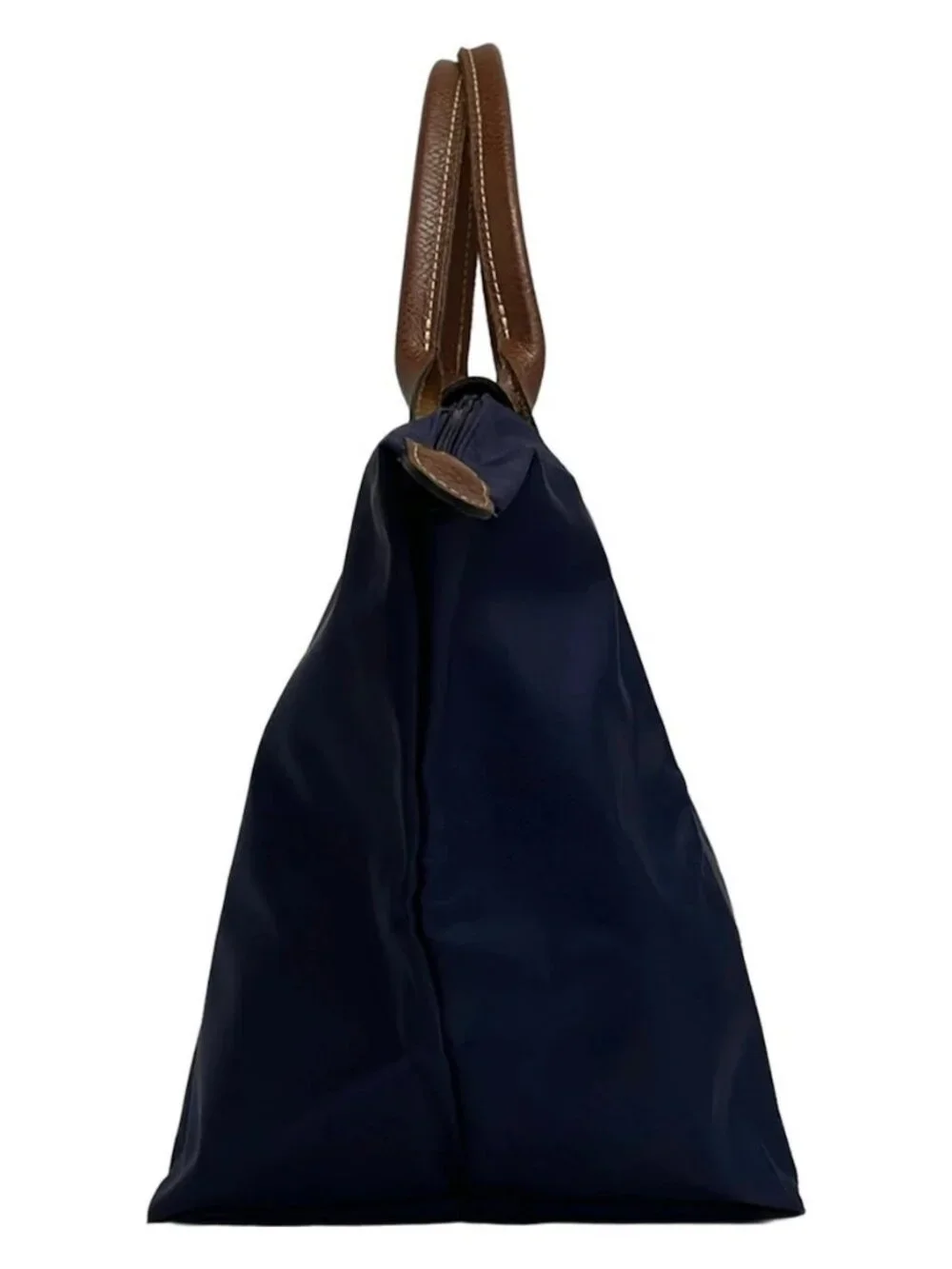 LONGCHAMP Le Preage Original Navy Dark Brown Nylon Leather Handbag